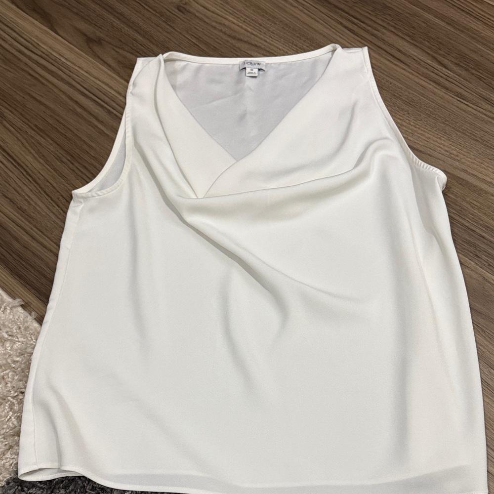 J. Crew White Sleeveless Blouse